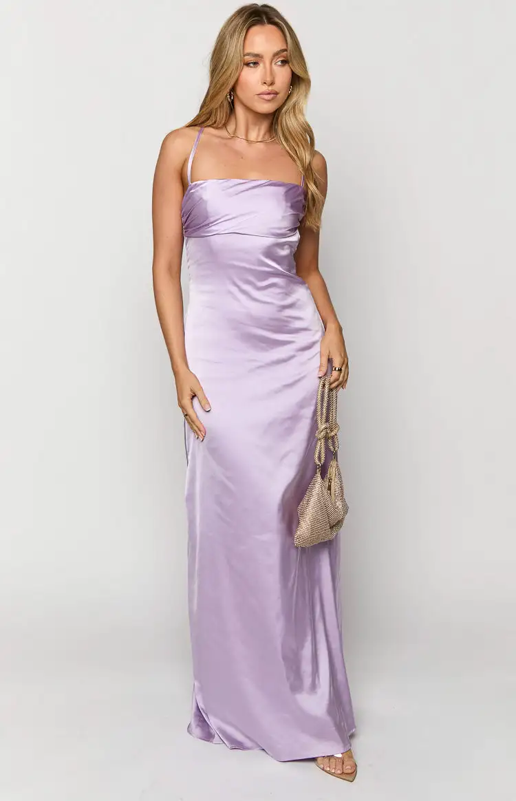 Blaise Lilac Satin Maxi Dress