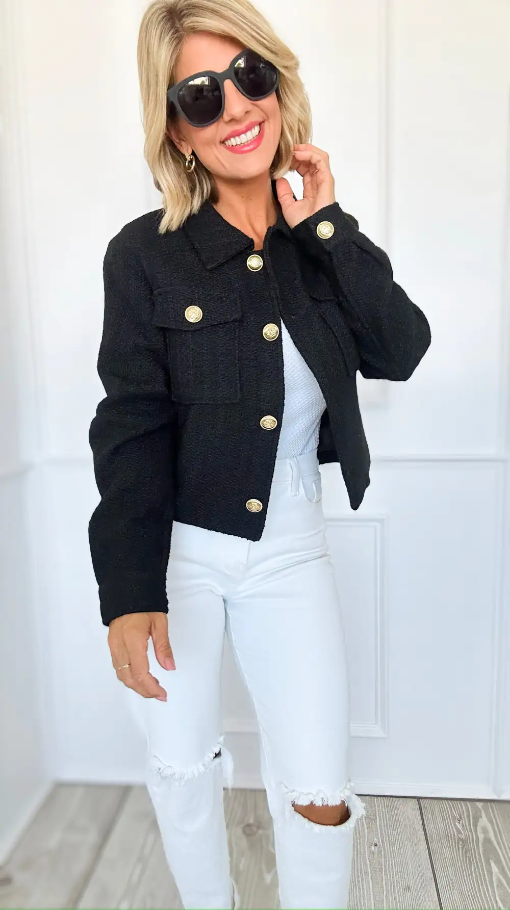 Luxe Textured Button-Up Jacket