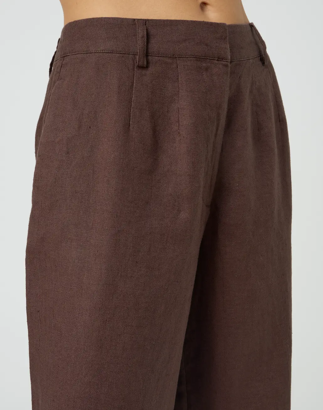 Linen Pleat Wide Leg Pant