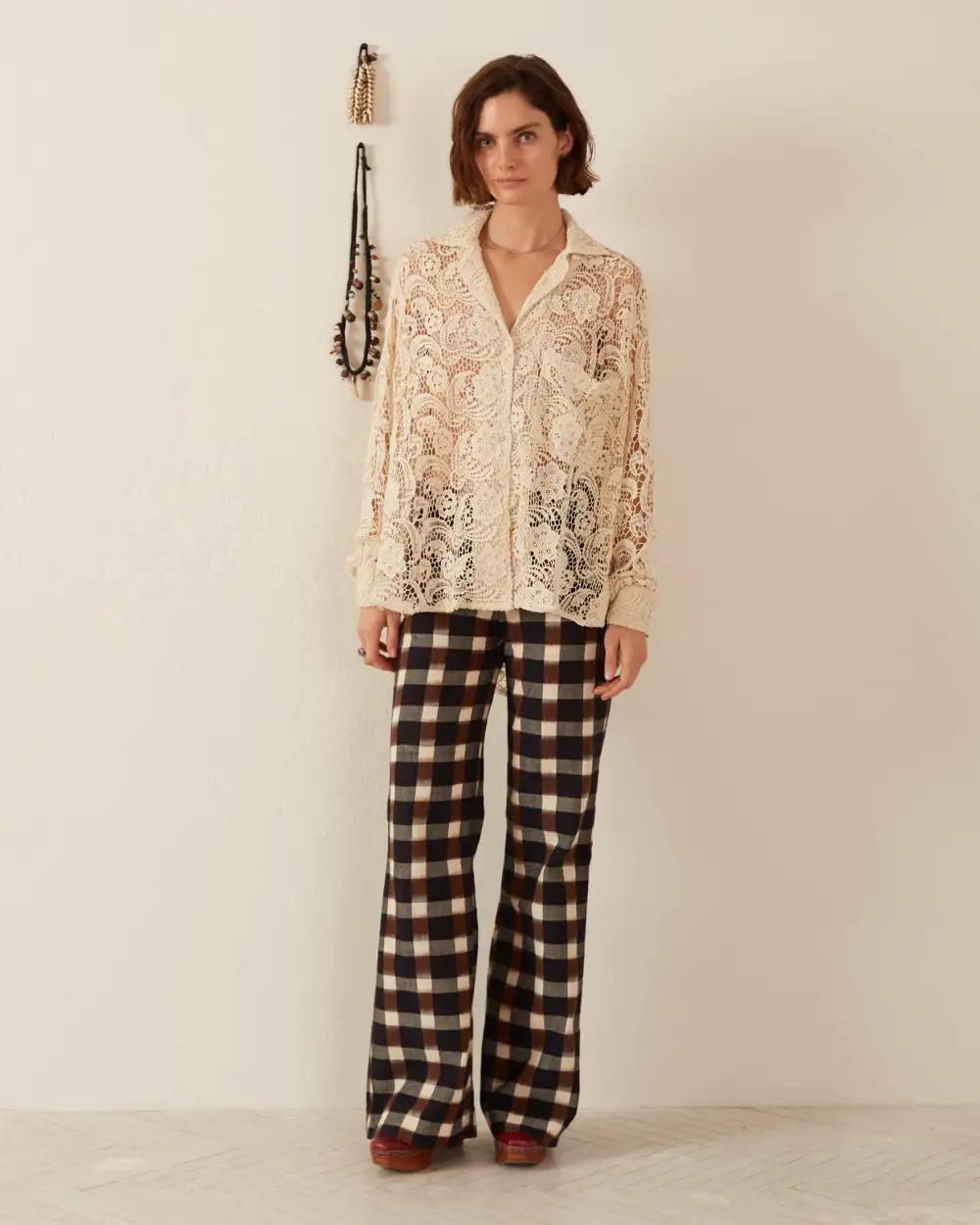 Patti Ivory Floral Lace Shirt