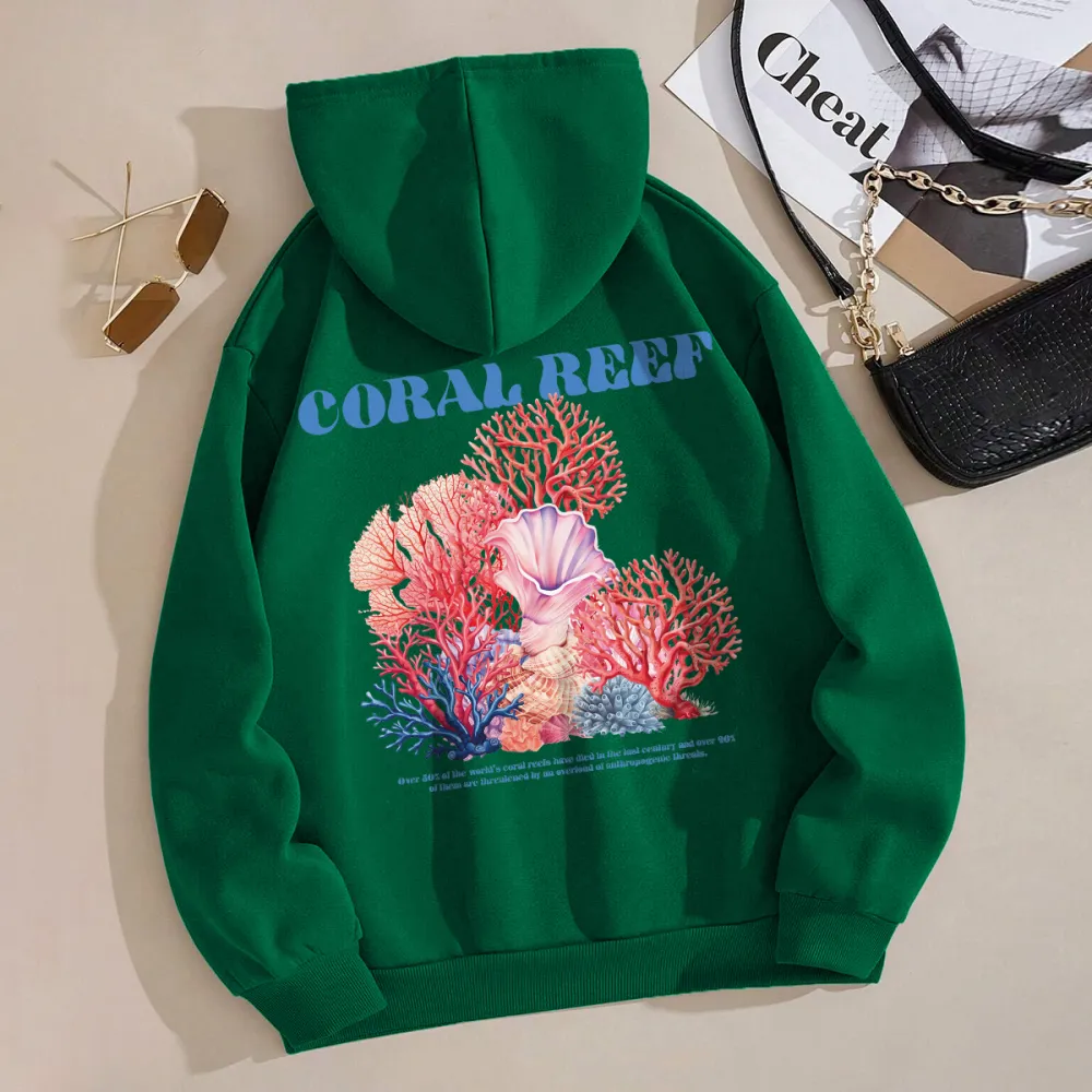 Pink coral Women's fashionable hoodie