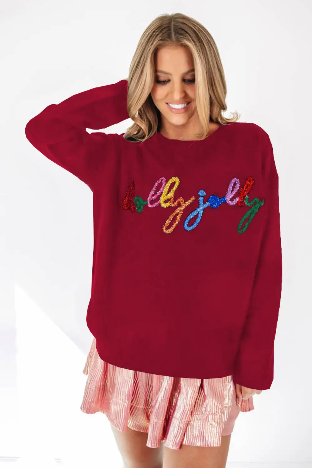 Holly Jolly Round Neck Casual Sweater