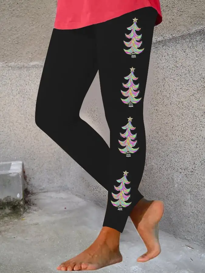 Women's Merry   Tree Print Leggings