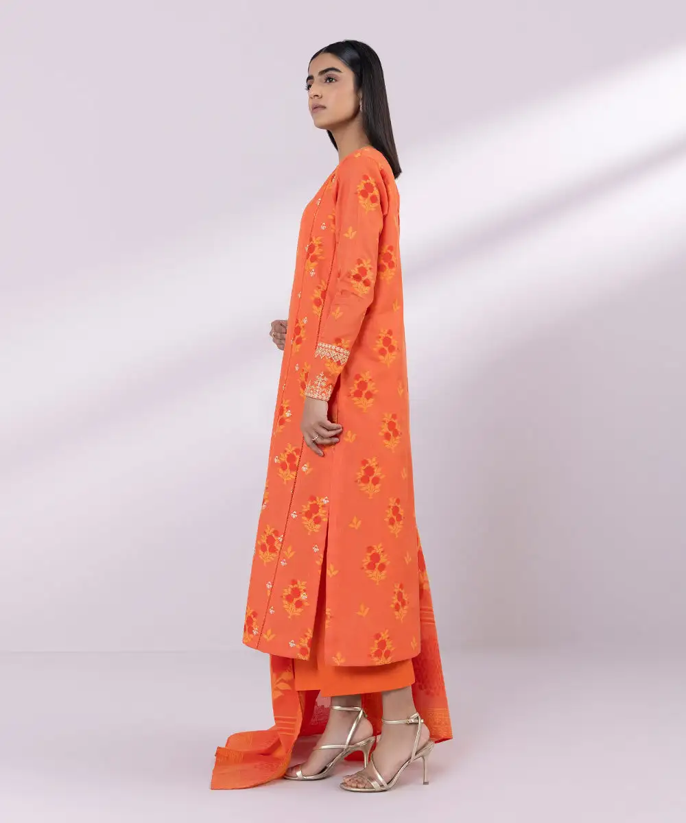 3 Piece - Embroidered Jacquard Suit