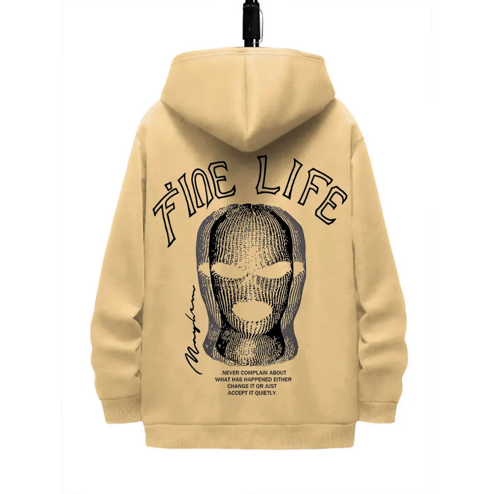 FINE LIFE DESIGNED PATTERN PRINTED HOODIE