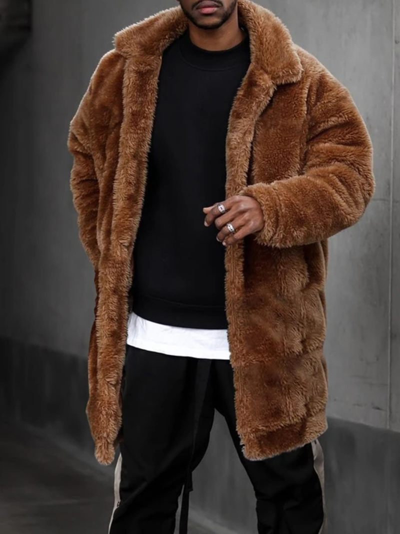 Men's Casual Oversized Plush Coat Jacket