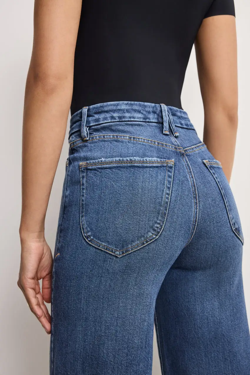 SOFT-TECH GOOD WAIST CROPPED PALAZZO JEANS