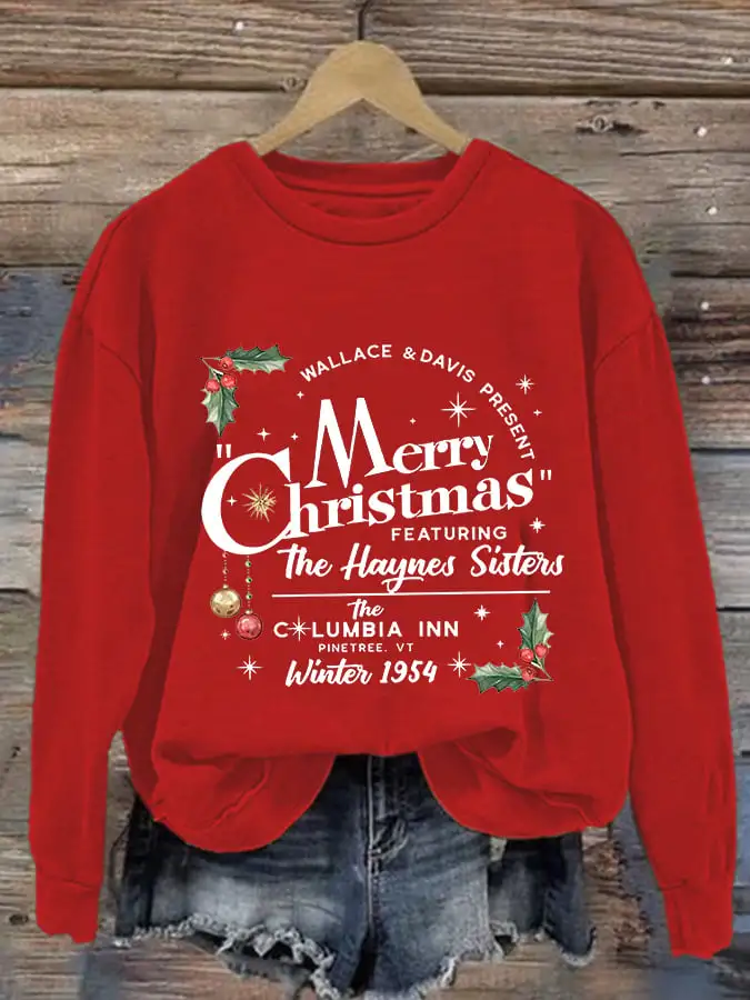 Women'S Merry C hristmas Printed Casual Sweatshirt