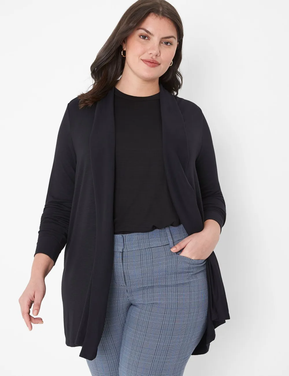 Long-Sleeve Rib Placket Overpiece