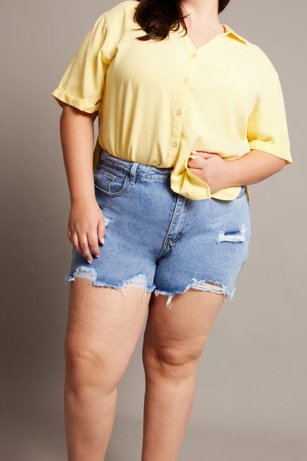 Cowboy casual high waisted shorts