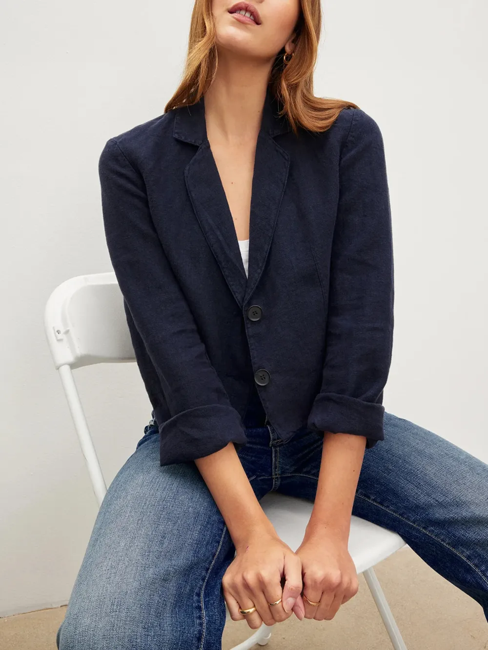 Finley Heavy Linen Cropped Blazer