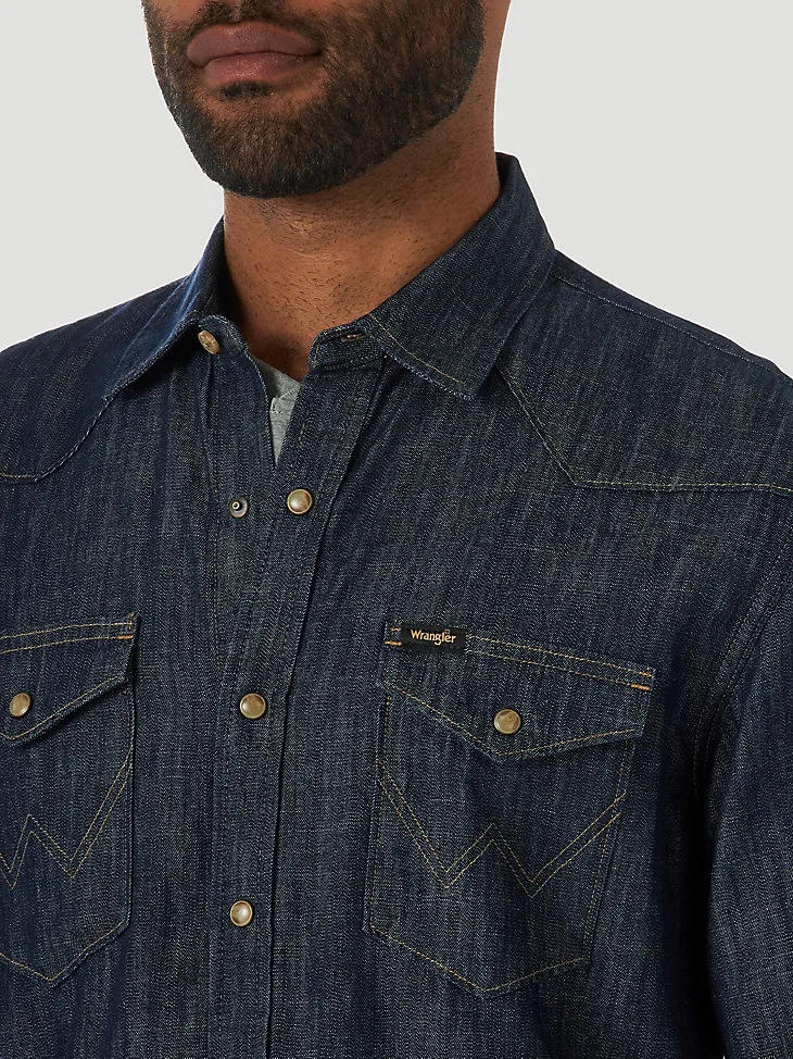 MEN'S DENIM WESTERN SNAP FRONT SHIRT IN RINSE