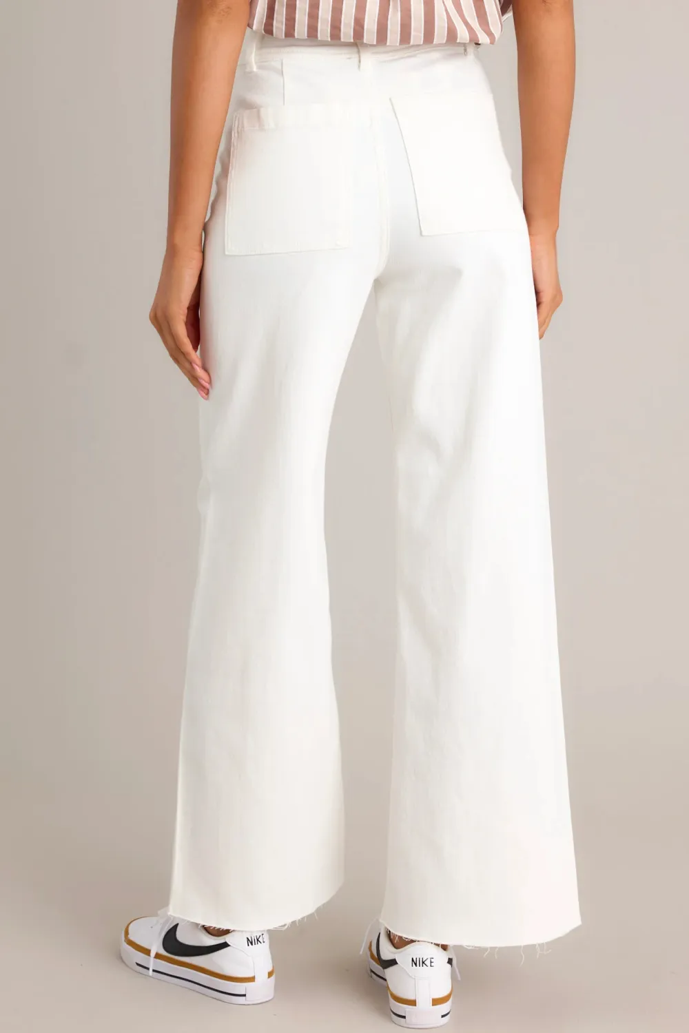 CLASSIC CHARM IVORY WIDE LEG JEANS