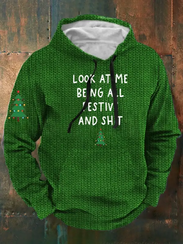 Men's Christmas Look At Me Being All Festive Print Sweatshirt