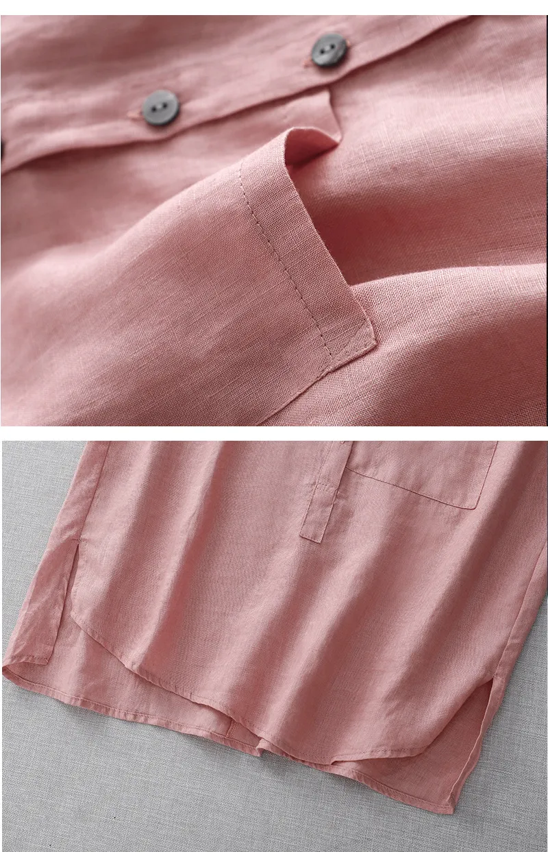 Mori Lapel Collar Drop Shoulder Sleeveless Cotton Linen Shirt