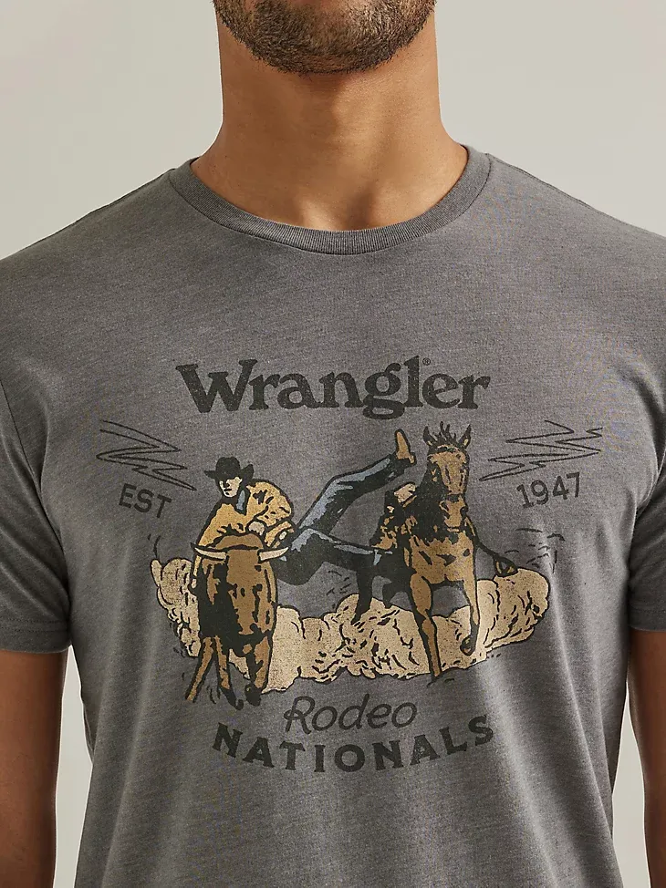 MEN'S WRANGLER RODEO NATIONALS GRAPHIC T-SHIRT IN PEWTER