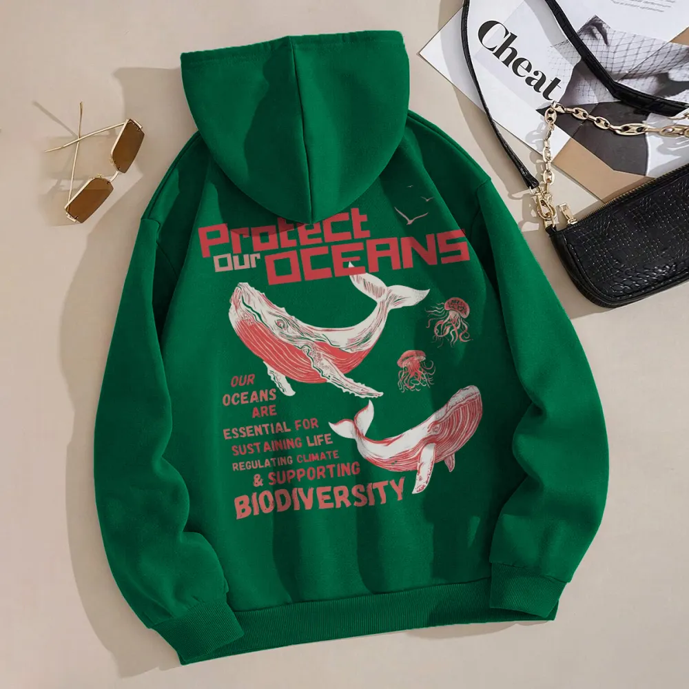 proteck our oceans Women's fashionable hoodie