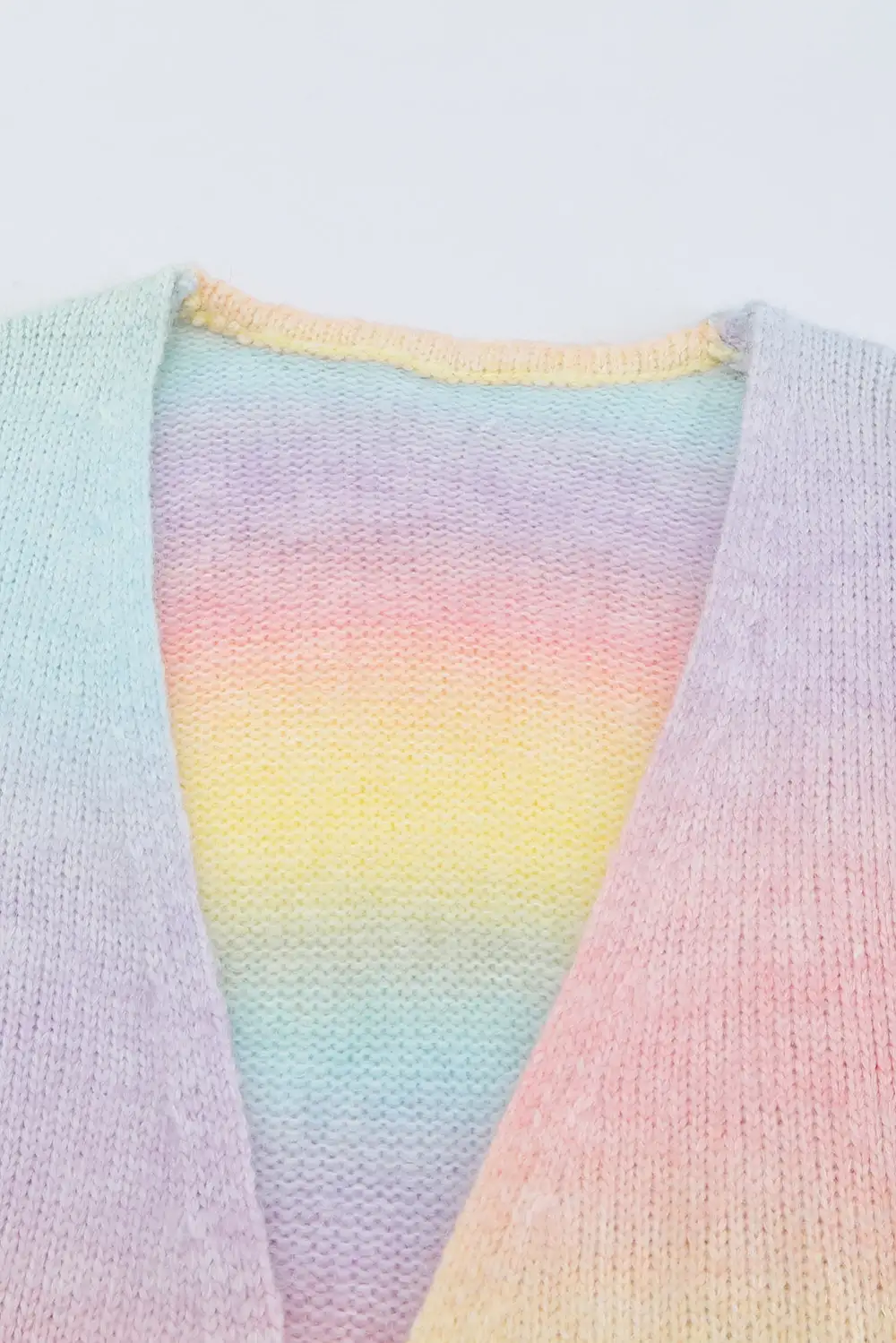 Multicolor Ombre Tie-Dye Drop Shoulder Cardigan