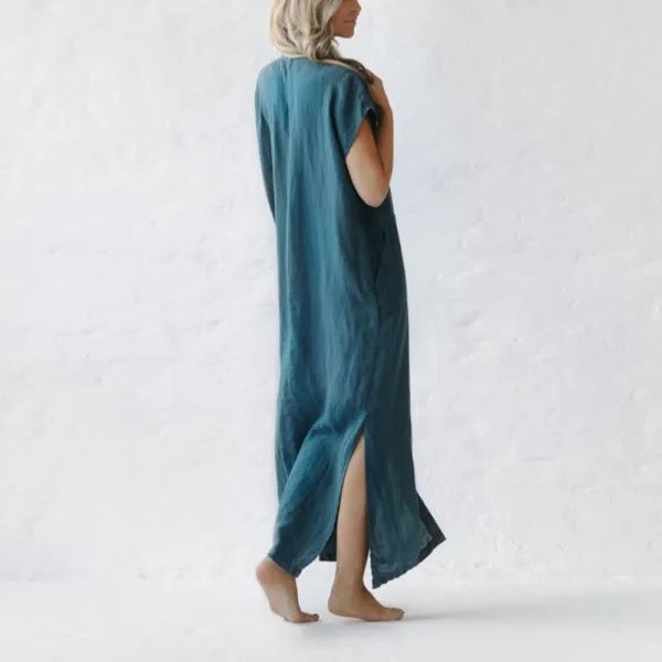 Minimalism Sleeveless Linen Shirt Dress