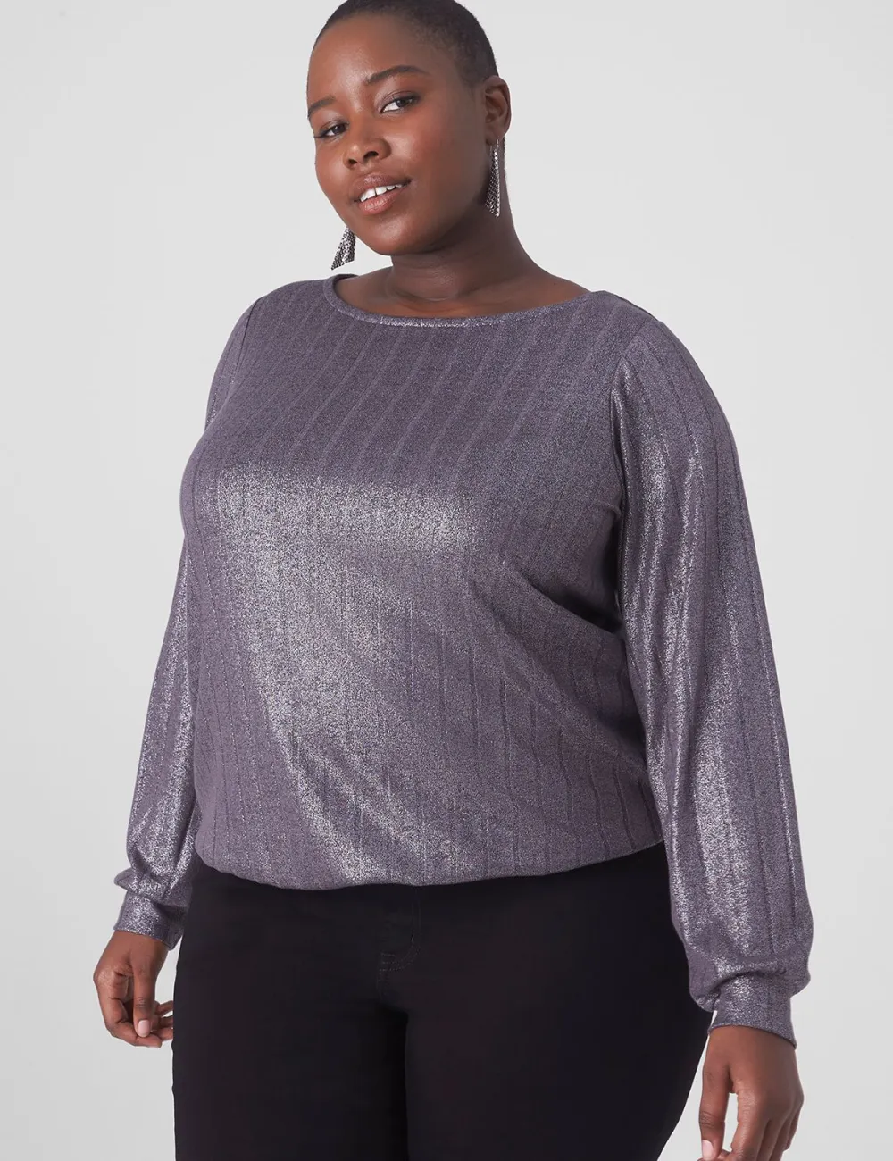 Relaxed Boatneck Bottom-Band Top