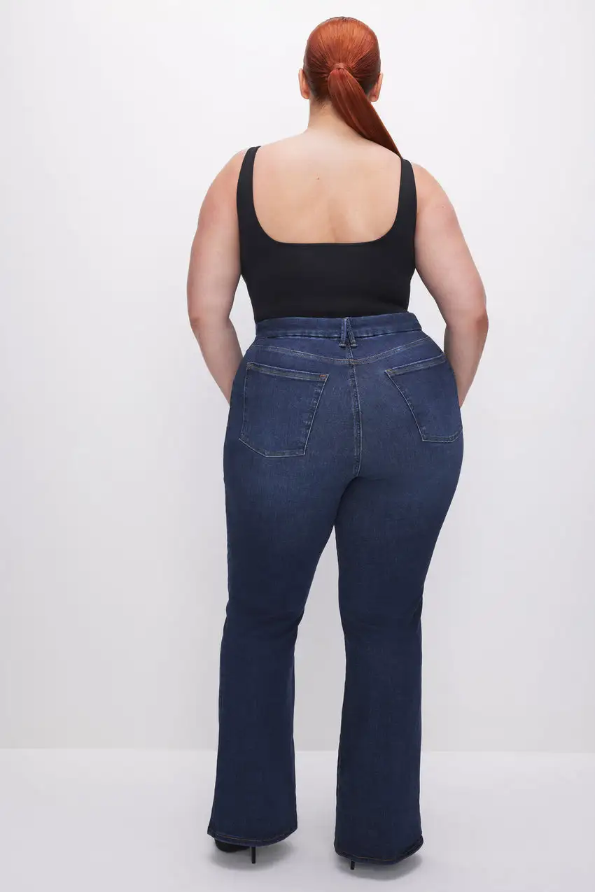 POWER STRETCH PULL-ON FLARE JEANS