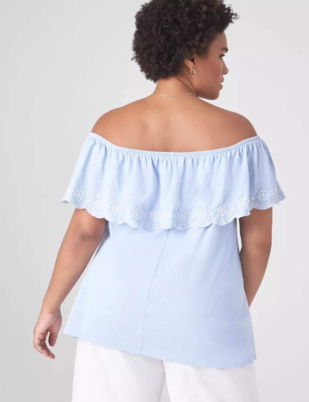 Swing Off-The-Shoulder Embroidered Top