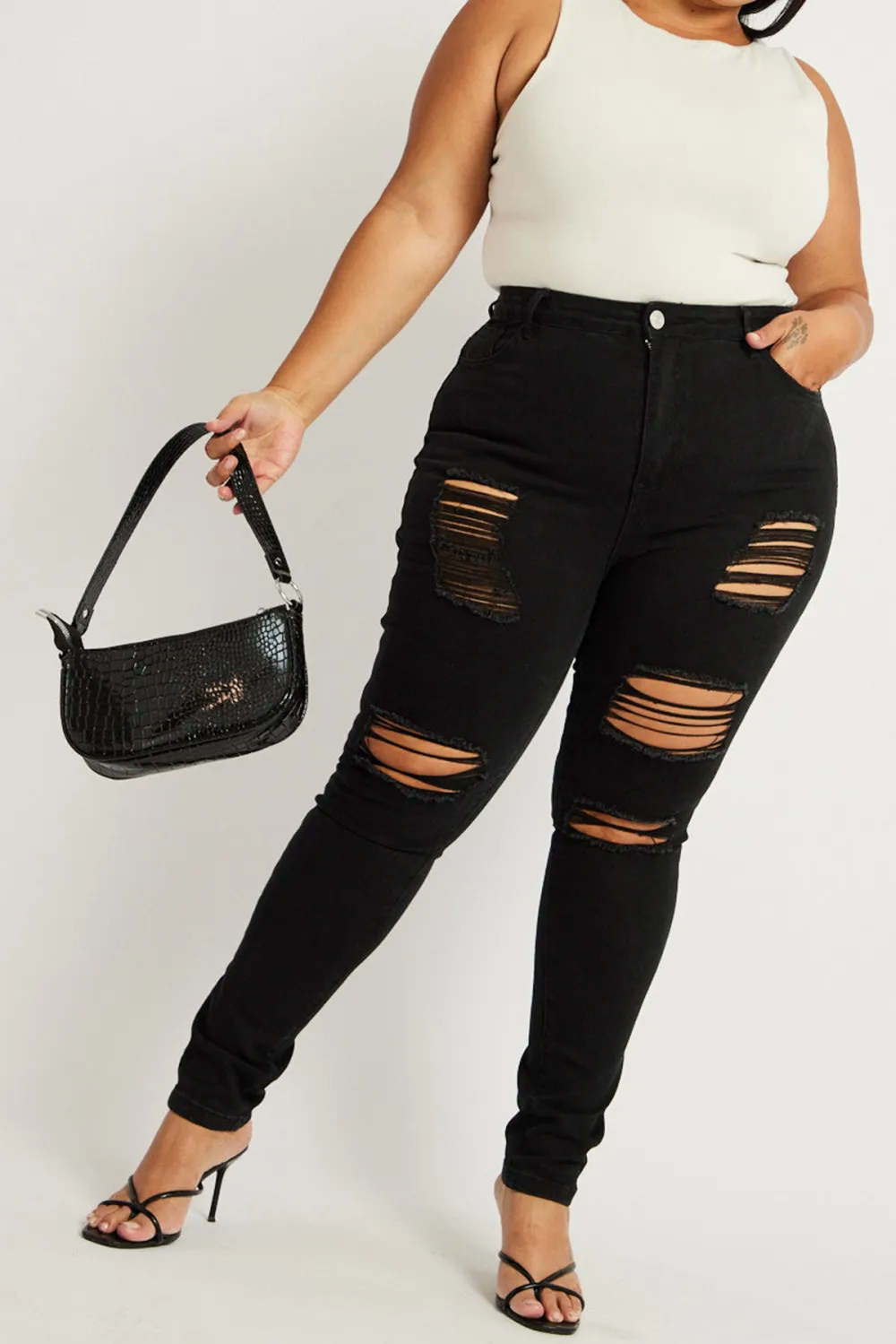 Black Skinny Jeans High Rise