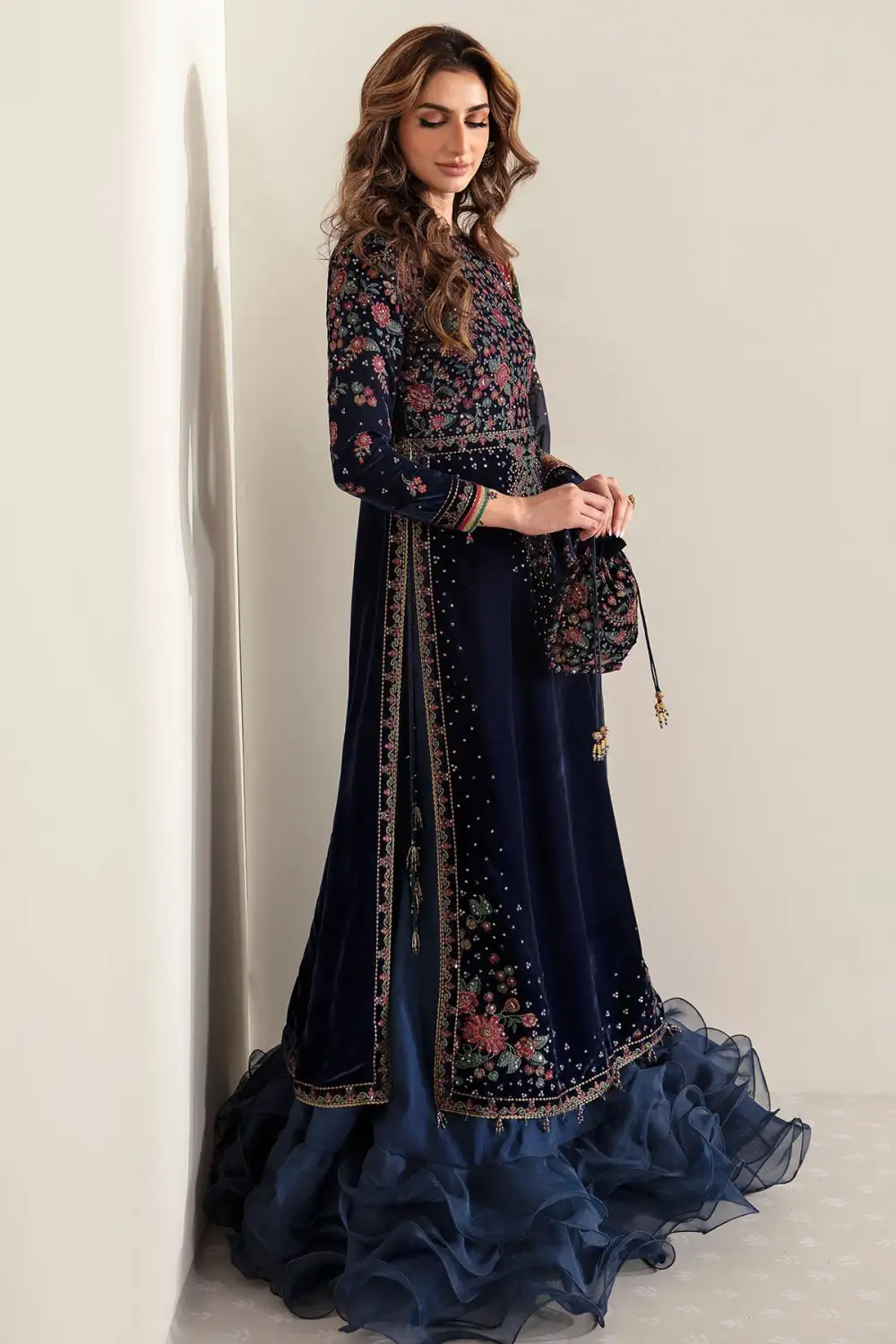 Embroidered Velvet Formal Sets