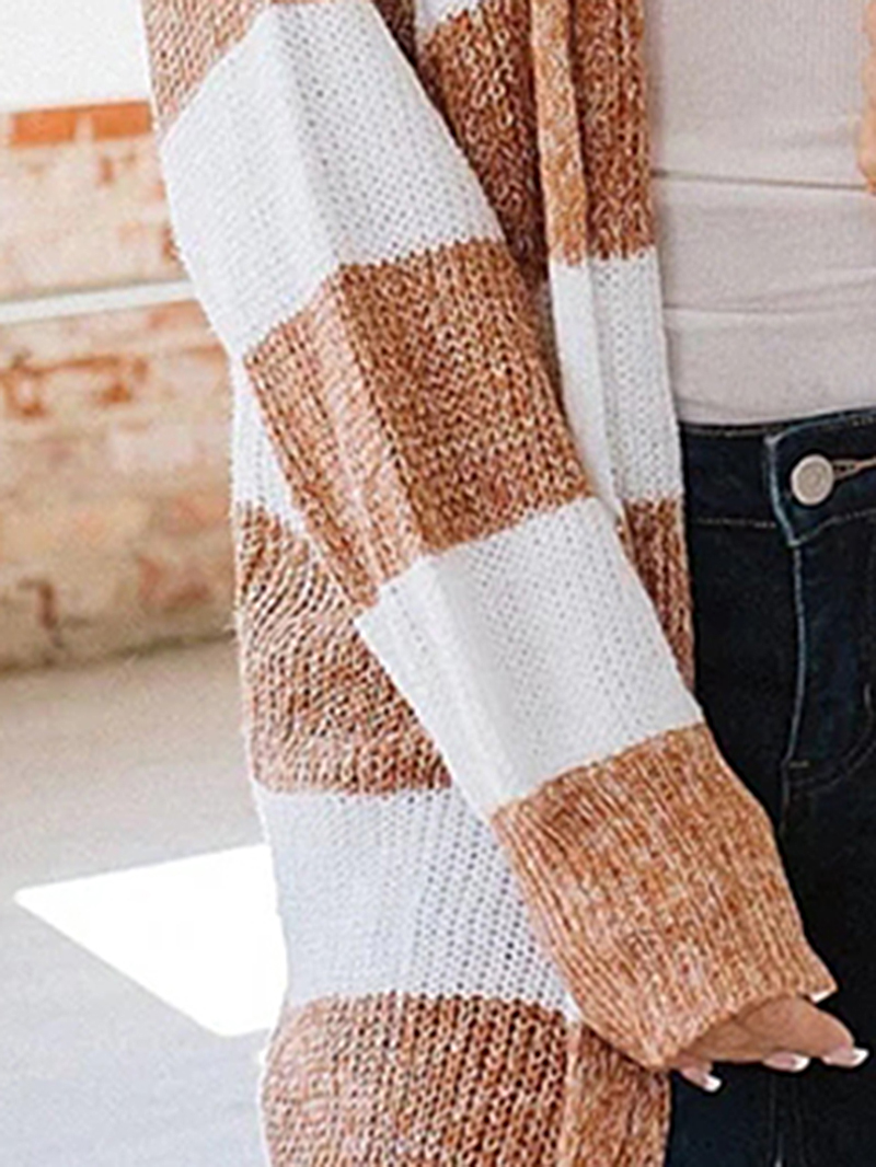 Striped Casual Elegant Sweater Jacket Coat