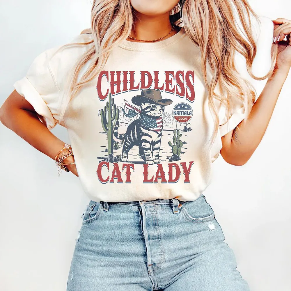 Childless Cat Lady For Kamala, Childless Cat Ladies Is Voting Tee