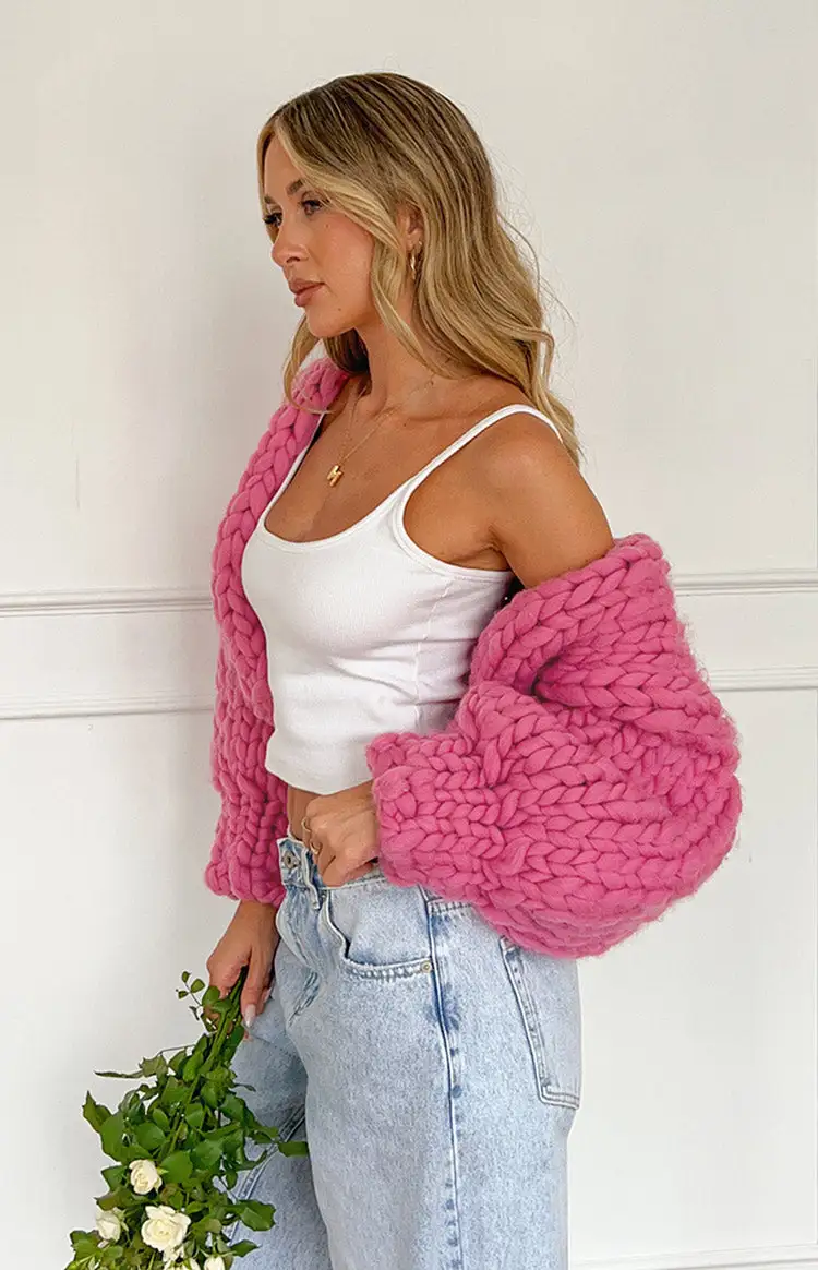 Blush Blossom Pink Knit Cardigan