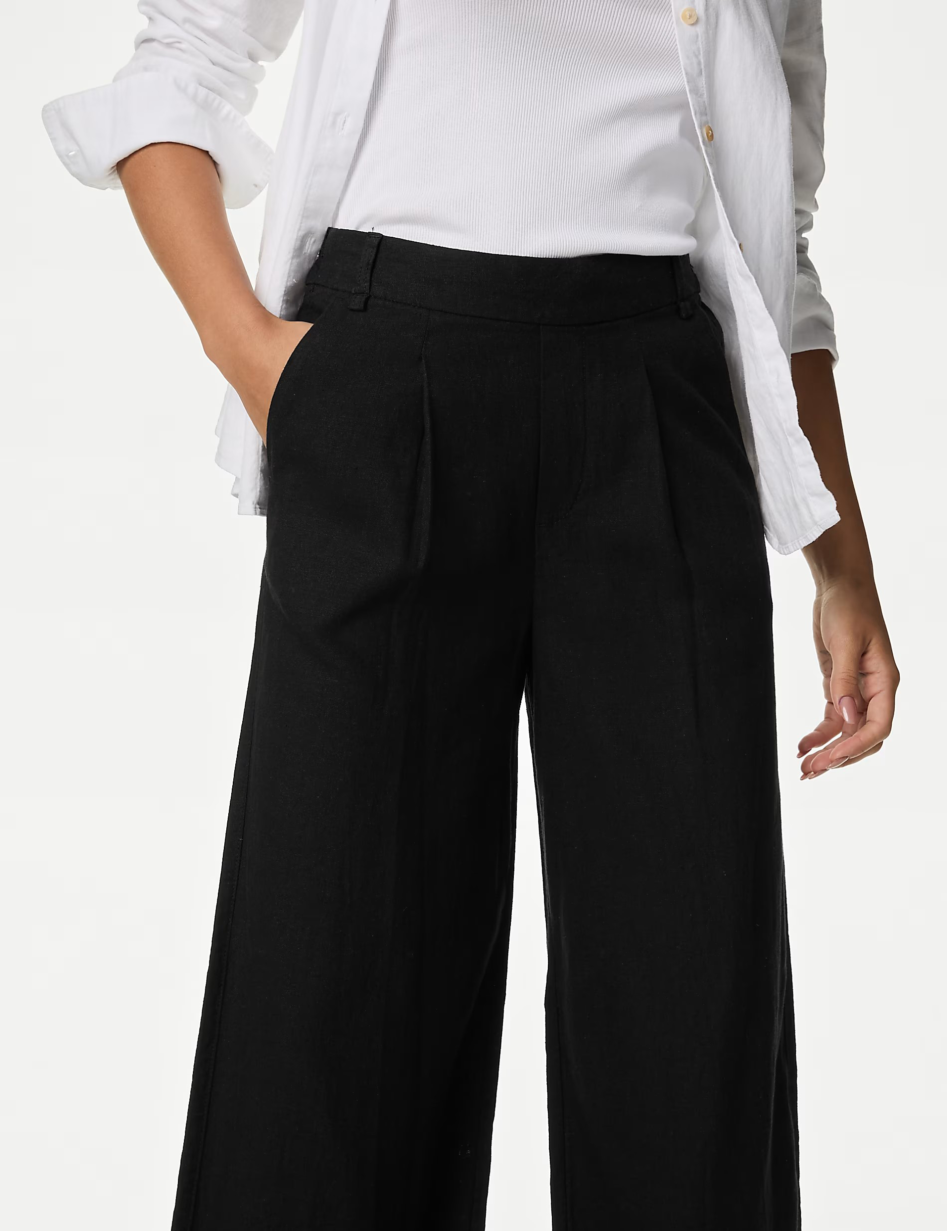 High Waist Slight Stretch Pants