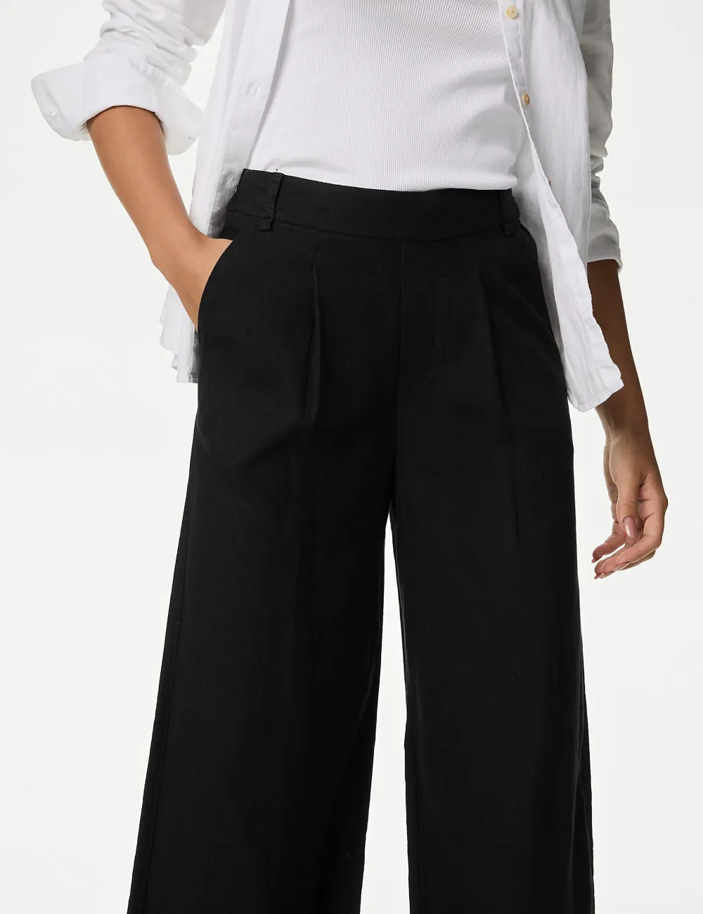 High Waist Slight Stretch Pants