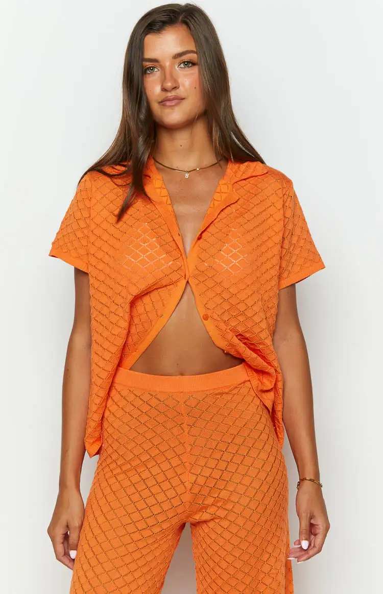 Zaida Orange Knit Top