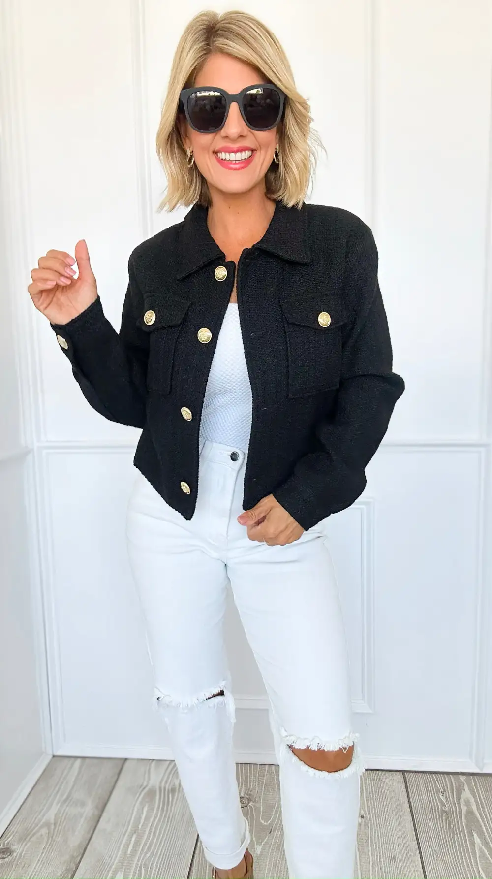 Luxe Textured Button-Up Jacket