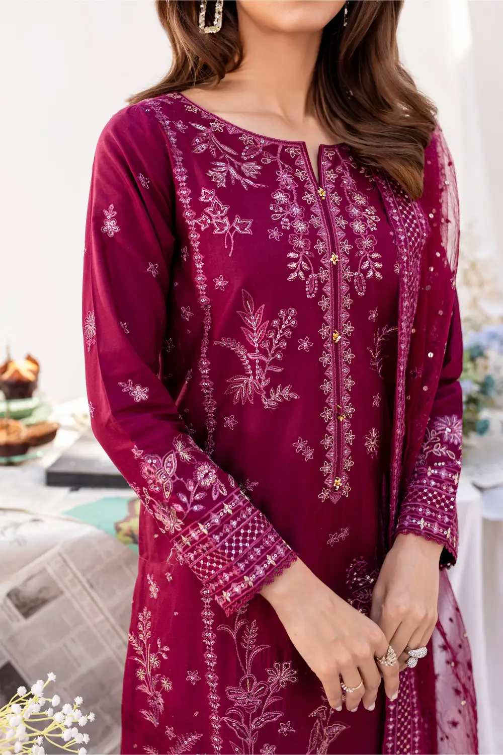 Liara 3Pc - Embroidered Lawn Dress