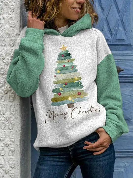 Women's Merry   Tree Print Sweatshirt