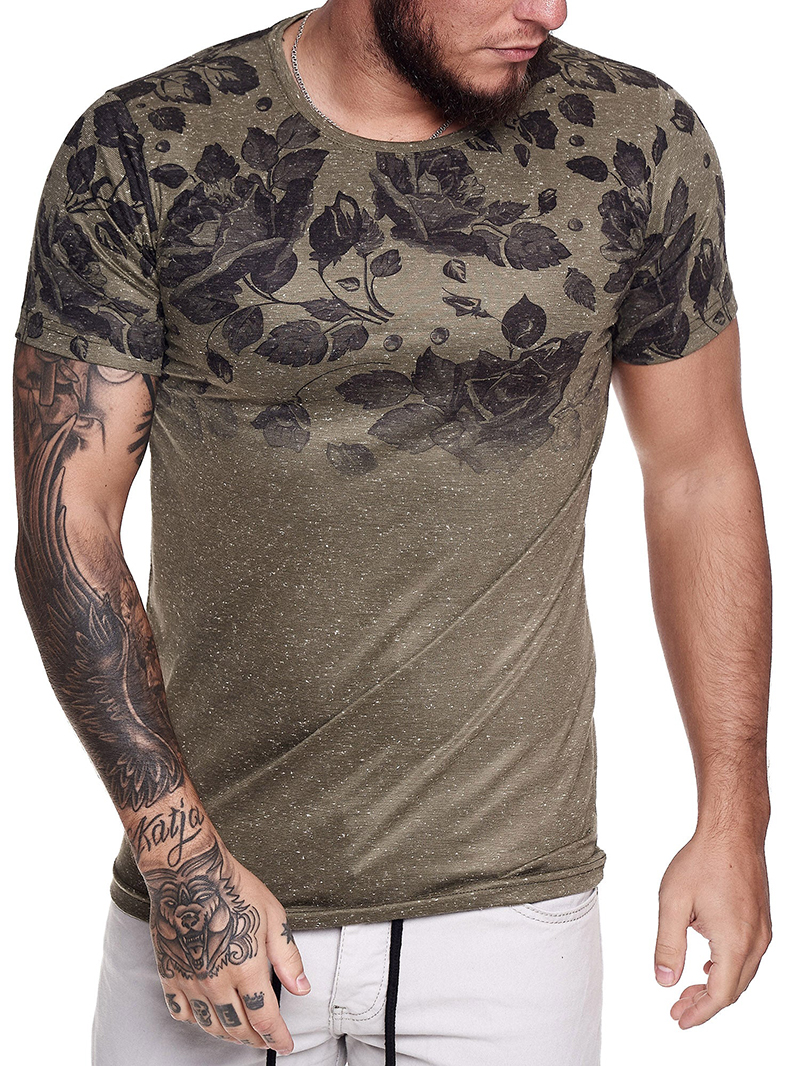 Men's casual pattern short sleeved T-shirt