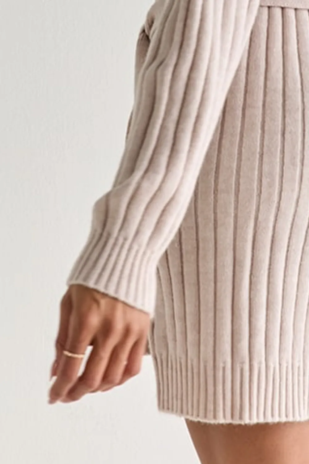 Diane Cable Knit Tie Waist Mini Dress