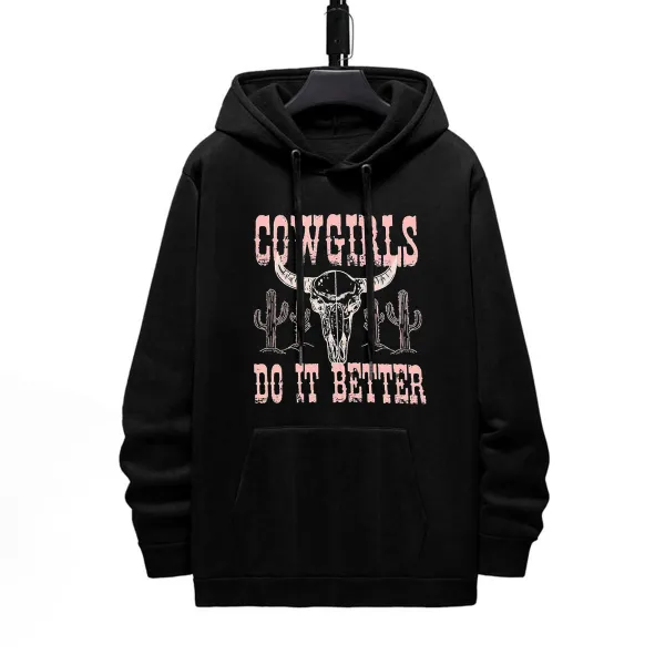 COWBOYS DO IT BETTER PATTERN PRINTED HOODIE