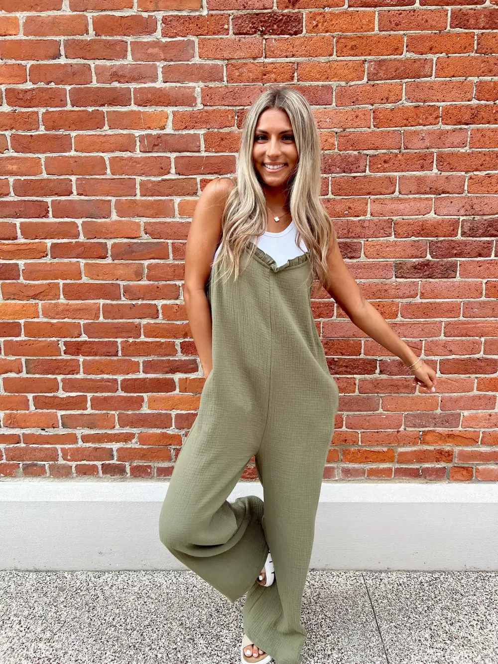 Count Me In Olive Jumpsuit