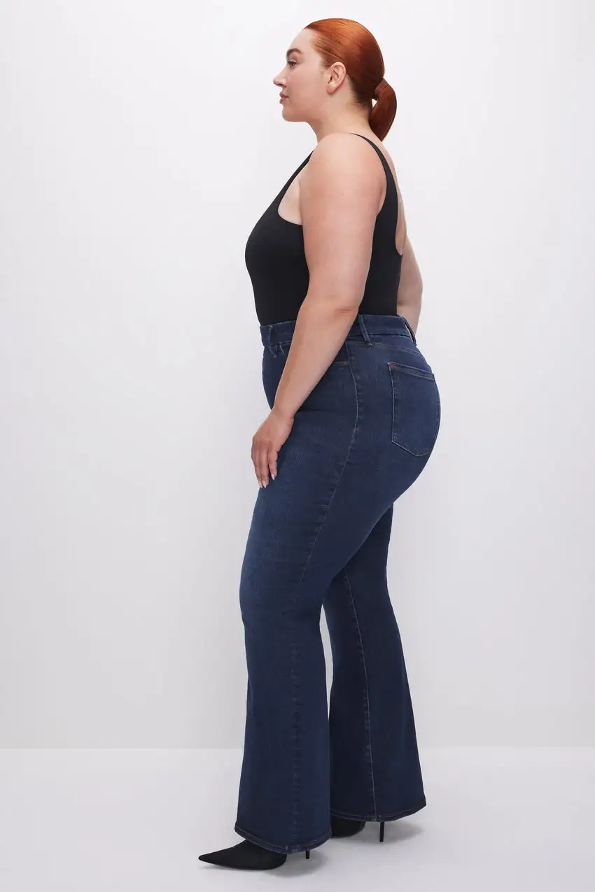 POWER STRETCH PULL-ON FLARE JEANS