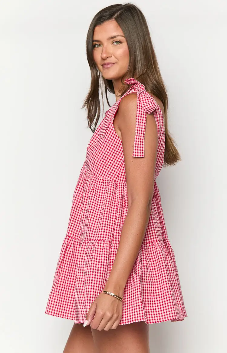 Angel Girl Red Gingham Mini Dress