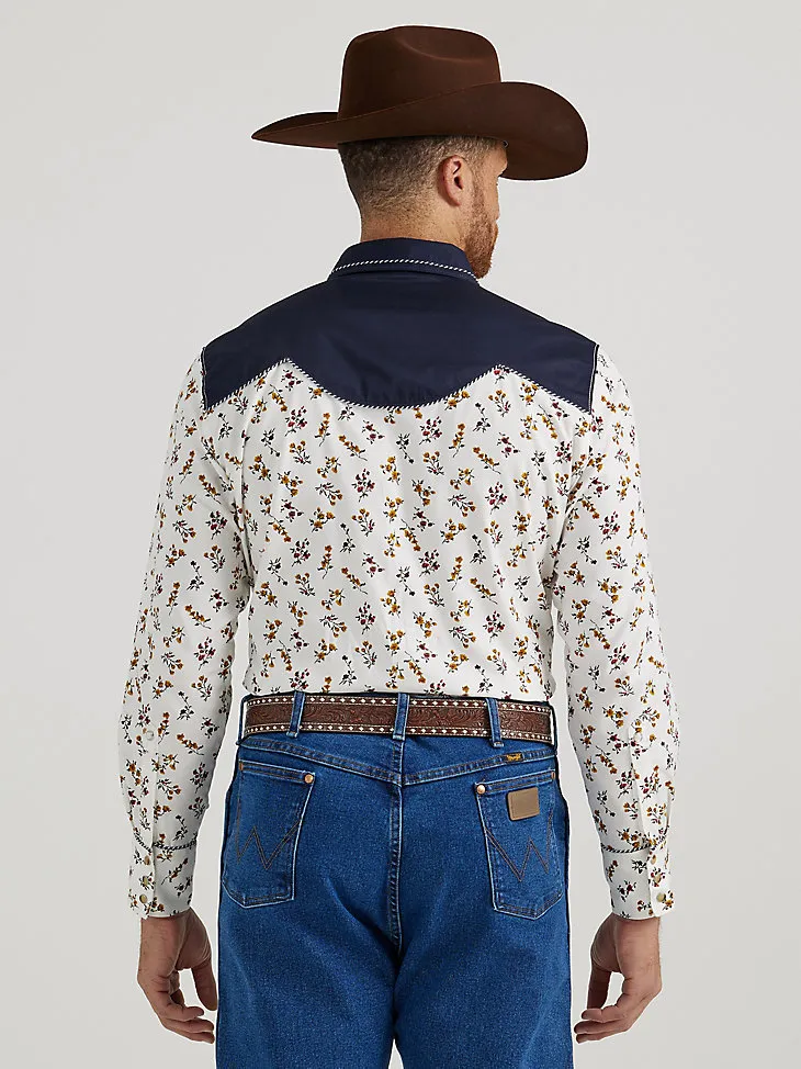 WRANGLER® RODEO BEN WESTERN SNAP SHIRT IN FLORAL TAN