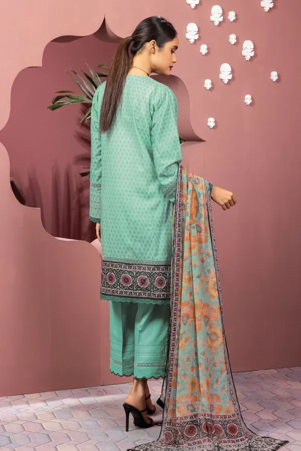 3 Piece Kurta Embroidered | Dupatta& Bottom & Tops | Color green