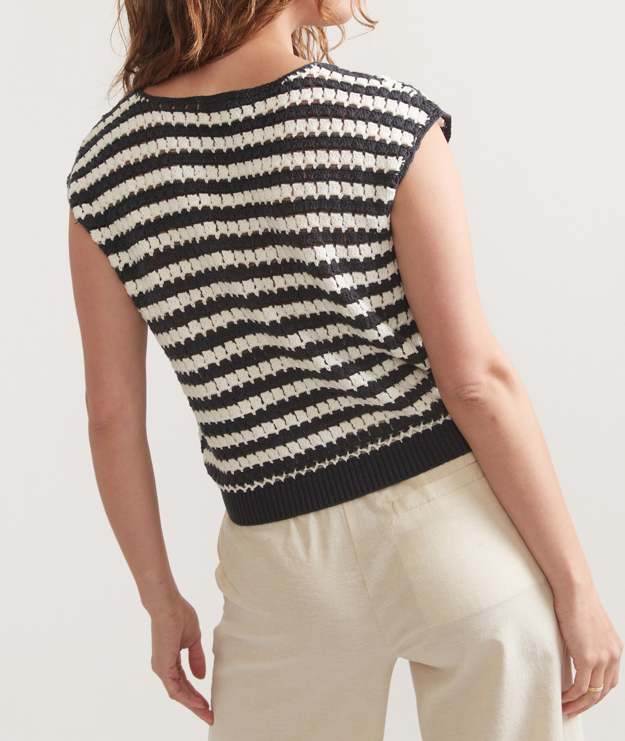 Black/White Stripe Faye Dolman Top