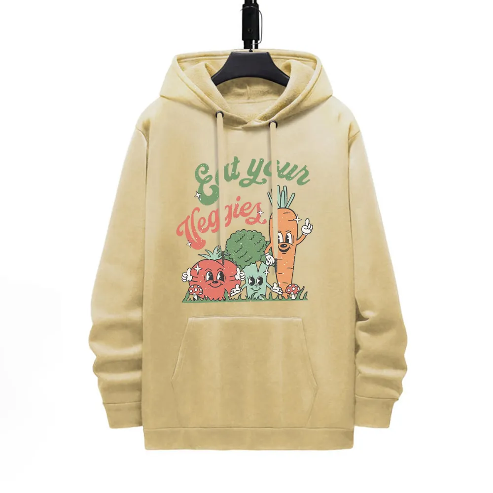 GET YOUR VEGGIES PATTERN PRINTED HOODIE