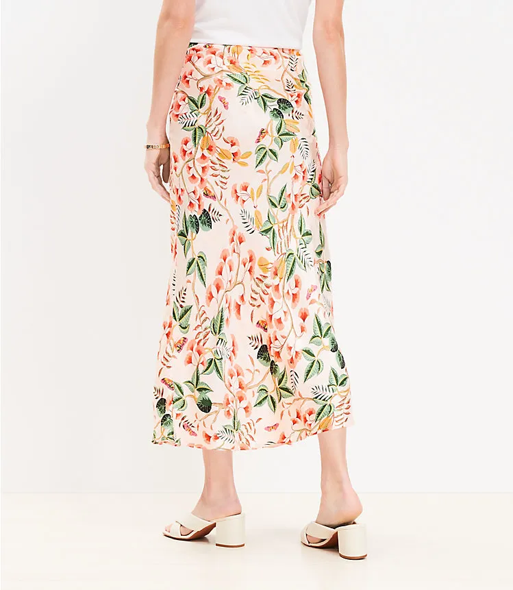 Leafed Bias Midi Skirt