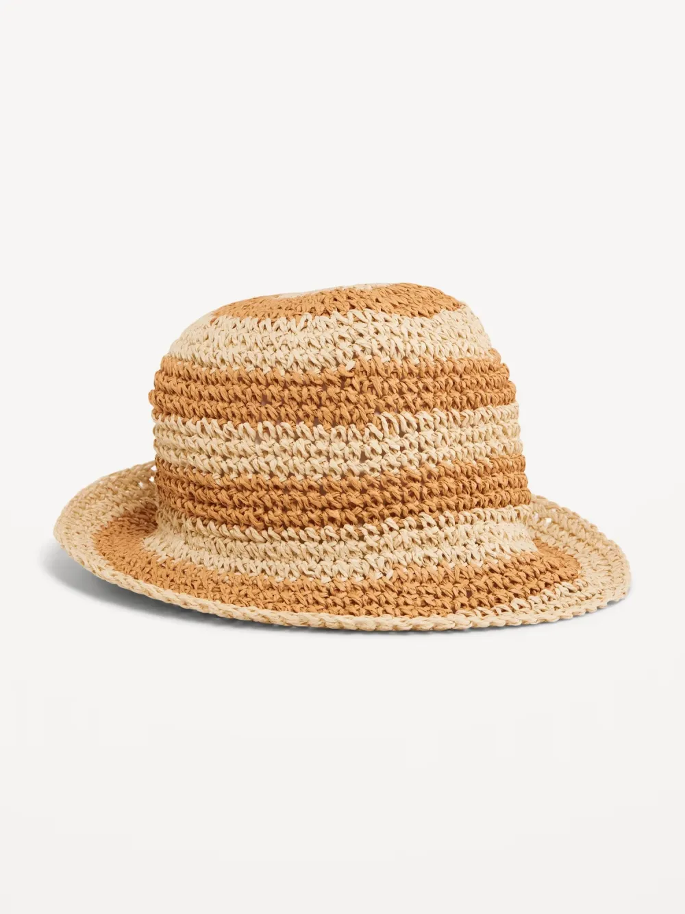 Crochet Bucket Straw Hat for Girls