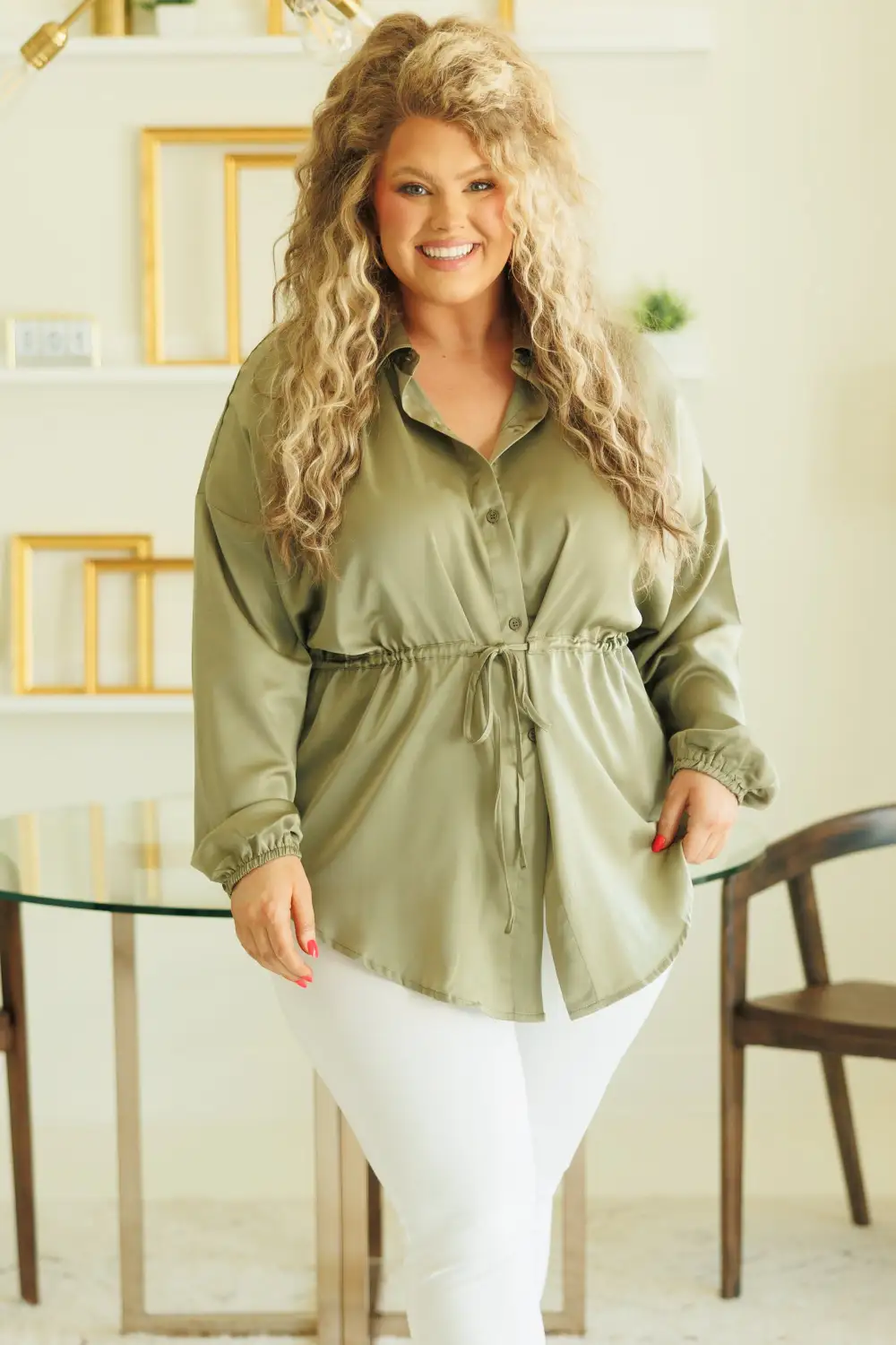 For The Weekend Blouse, Olive